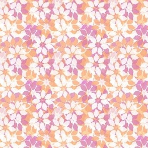 Raspberry Pink and Tangerine Painterly Floral Dazzle Mini