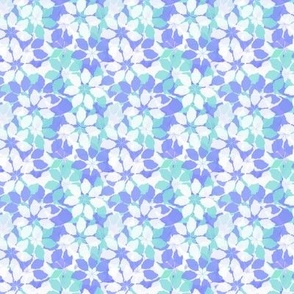 Sea Green Purple and White Painterly Floral Dazzle Mini