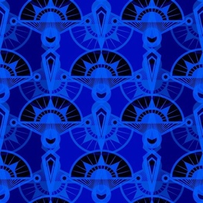 fashionable cobalt blue geometric pattern art deco 
