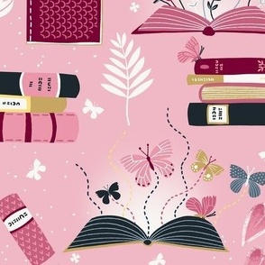 L / Pink Books Reading Dreaming