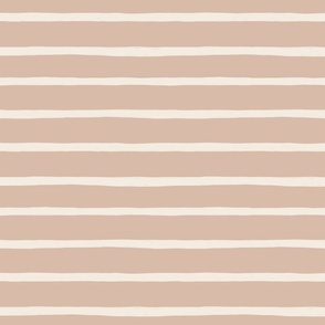 Horizontal hand-drawn stripes in dust pink (M)