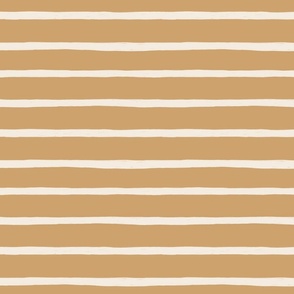 Horizontal hand-drawn stripes in mustard yellow (M)