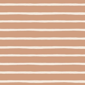 Horizontal hand-drawn stripes in peach orange (M) 