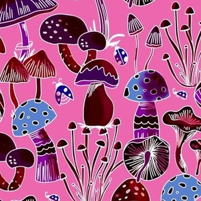 Mushrooms Collection - Pink & Purple - S 