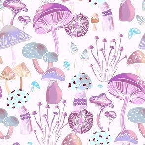 Mushrooms Collection - Purple Pastel - S 