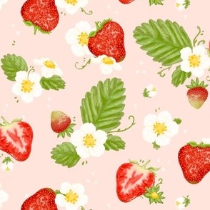 Strawberry Blooms by Lauren Nerio Heet - JuniBerry Art Co