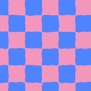 Pink and Blue Funky Checkers