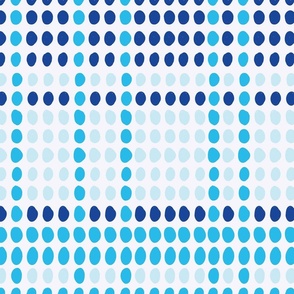 Colorful Modern Hand Drawn Dot Pattern in Shades of Blue