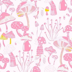 Mushrooms Collection - Pink & White - S 