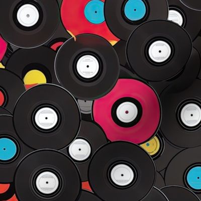 Retro Vinyl Vibes: Colorful Records