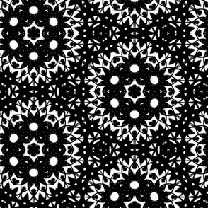 Midnight Doily black and white kaleidoscope