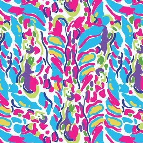 Modern Bold Abstract in Pink  Blue Green Yellow Purple