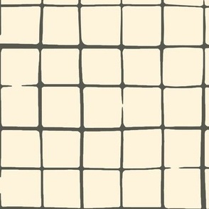 Handdrawn Grid Cream With Gray LARGE