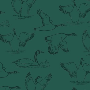 Inky Goose Pattern-Green