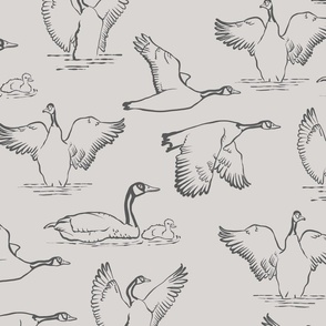 Inky Goose Pattern-Grey