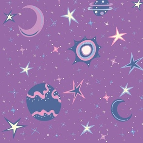 Space // Falling Star (Darker Purple) Background