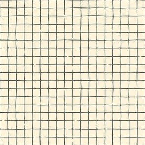 Handdrawn Grid Cream With Gray 4in