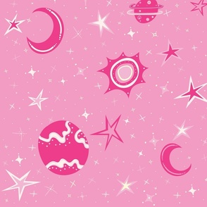 Space // Sunrise Pink (Bubble Gum) Background