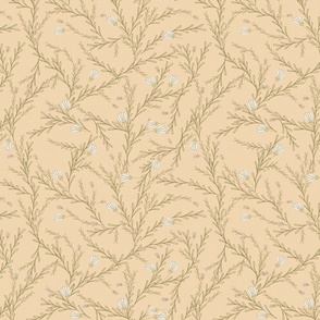 Wild White Flowers in Apricot Taupe