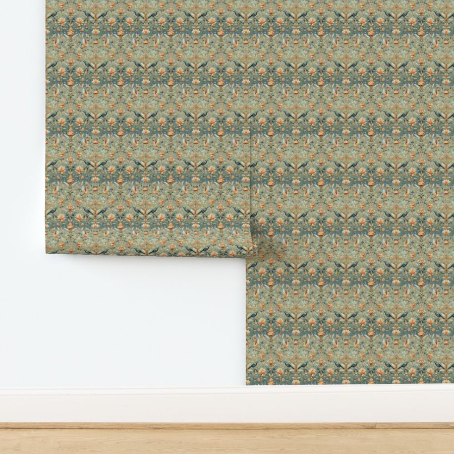 Teal Garden Tapestry Small