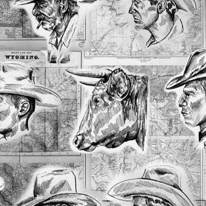 O'Cattle in Newspaper; Western Pattern, Vintage Western, Cattle Ranch, Cowboys