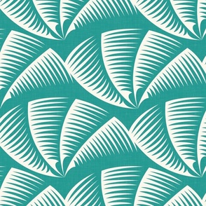 Life in the Wilderness - Modern Decor Palm Leaves on Turquoise / Large / Eva Matise