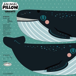 Blue Whale Animal Pillow Cut and Sew