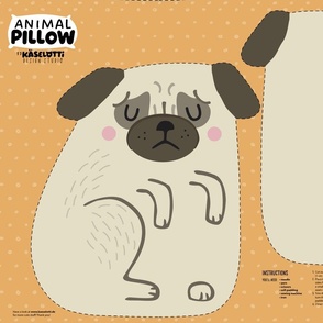 Pug Animal Pillow Cut and Sew