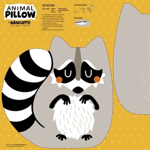 Raccoon Animal Pillow Cut and Sew