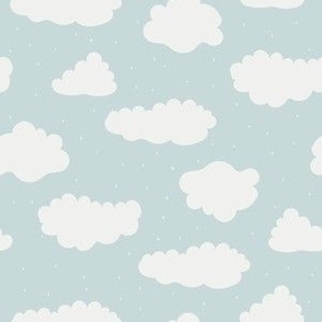 Small / Quirky Clouds on Pastel Blue