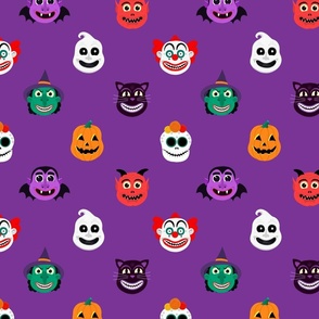 Halloween Headshots - Purple (medium scale)