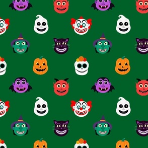 Halloween Headshots - Green (medium scale)