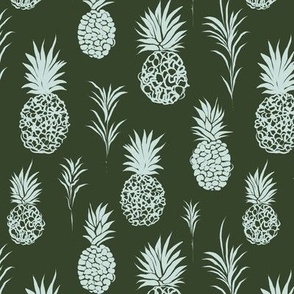 Green graphic pineapples