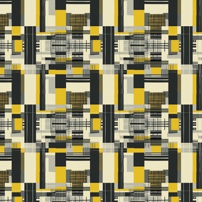  Modern Geometric Yellow and Gray Abstract Pattern