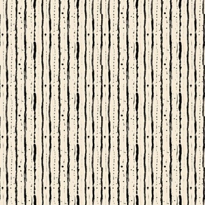 Minimalist Ink Stripes Pattern in Black and Cream