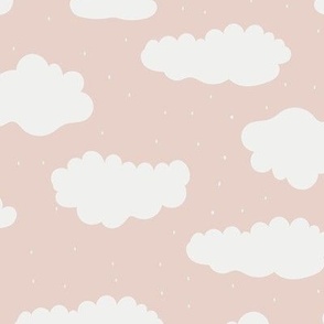 Medium / Quirky Clouds on Pastel Pink