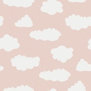Small / Quirky Clouds on Pastel Pink