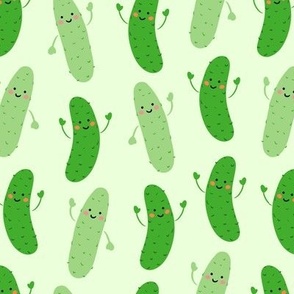 7 Cute pickles on pink 