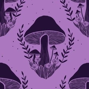 Haunted Cottage Mushroom Daisy in Purple