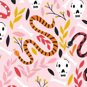 Snakes, skulls and bones, halloween design (XL)