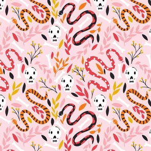 Snakes, skulls and bones, halloween design (M)