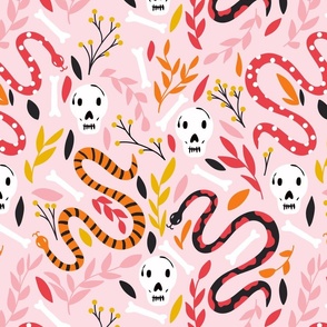 Snakes, skulls and bones, halloween design (L)