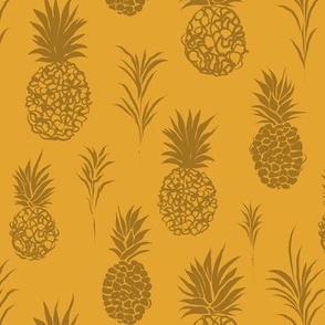 Mustard graphic pineapples