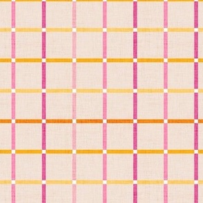 colorful plaid on linen - small