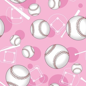 Pink Baseball Pattern