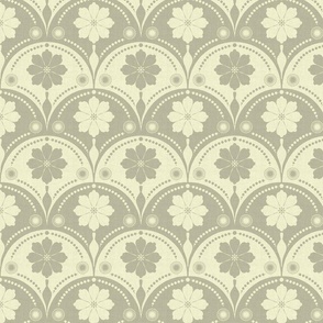 Two Tone Floral Scallop 2 Neutral