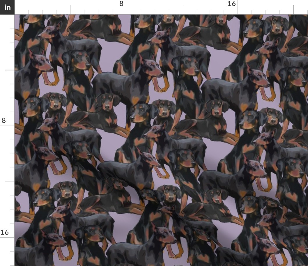 Doberman Mural fabric