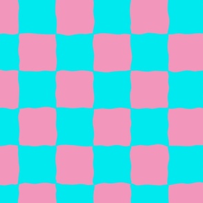 Pink and Teal Funky Checkers