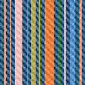 Woven Stripes, Blue Background