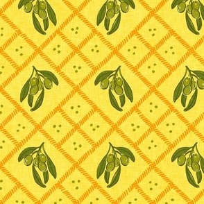 Olive provencal print _  yellow (SMALL)